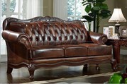 European Style Living Room Leather 3-seater Sofa